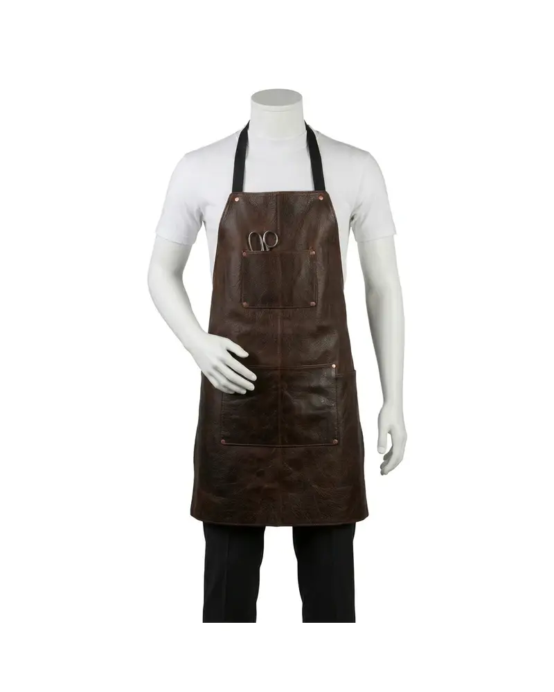 Dark Brown Tool-Pocket Leather Apron