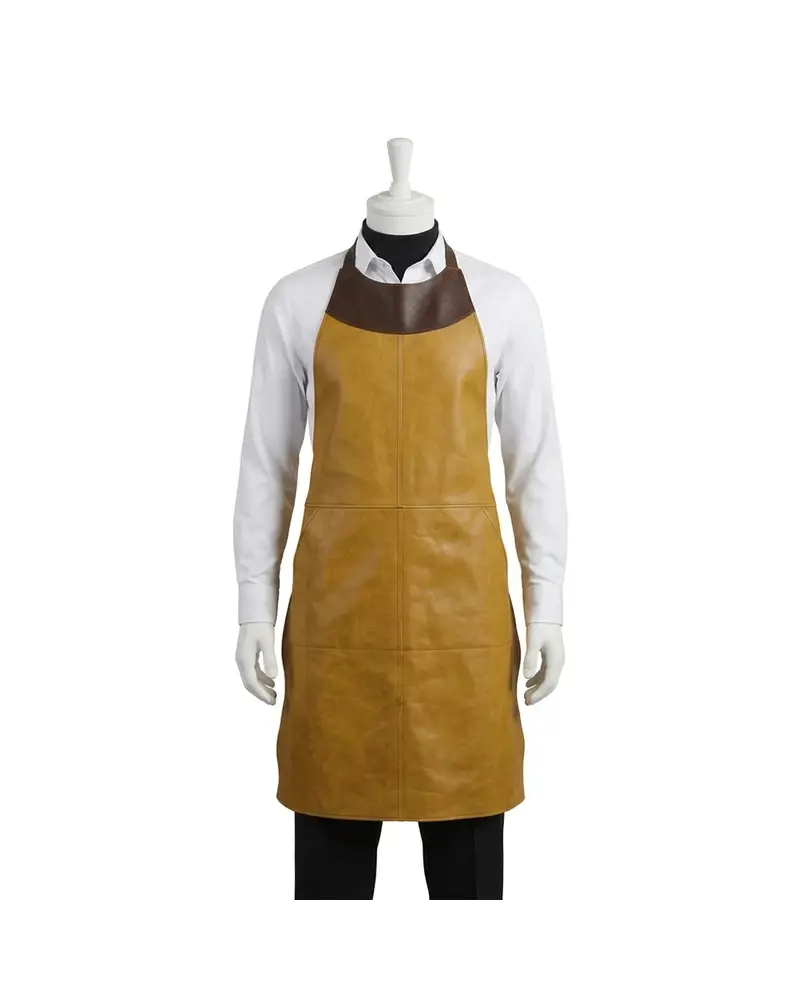 Yellow Plain-Front Leather Apron
