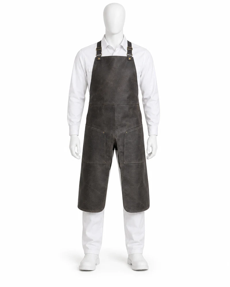 Charcoal Split-Leg Work Leather Apron