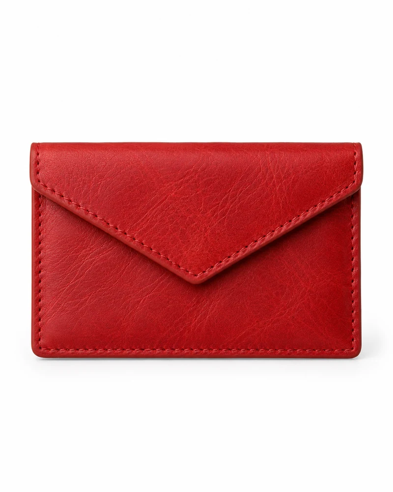 Red Envelope Leather Card Holder