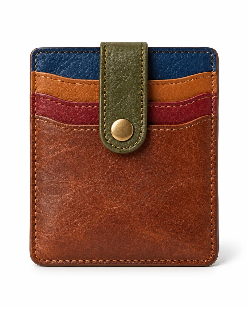 Multicolour Slim Leather Card Holder