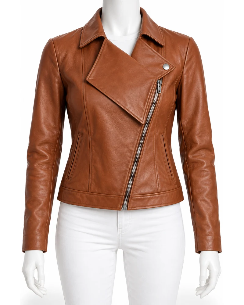 Copper Women's Storm Flap Moto Leather Jacket