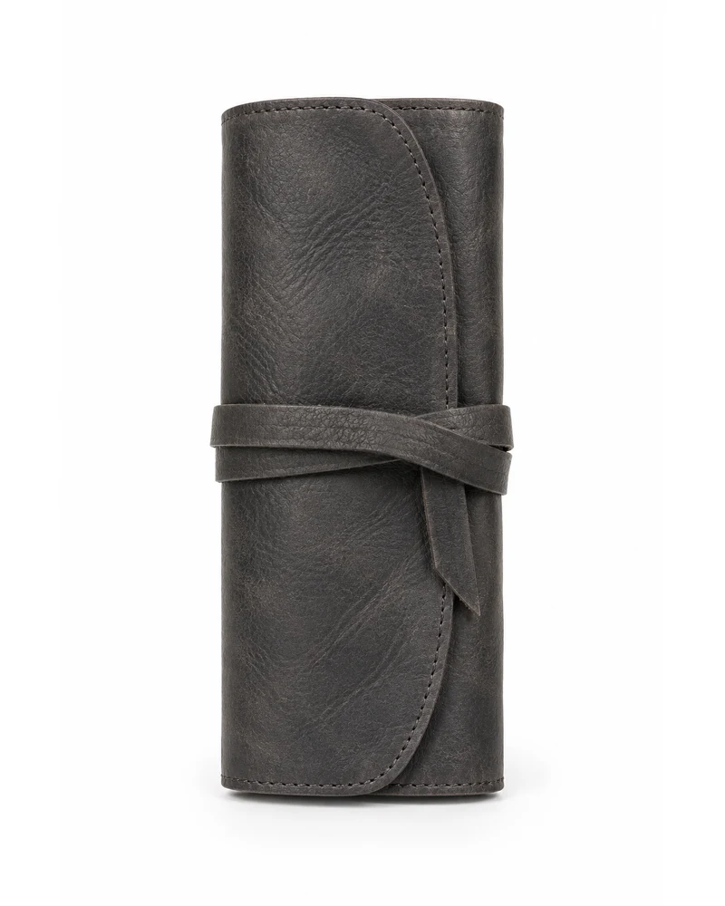 Charcoal Necklace Wrap Leather Accessory