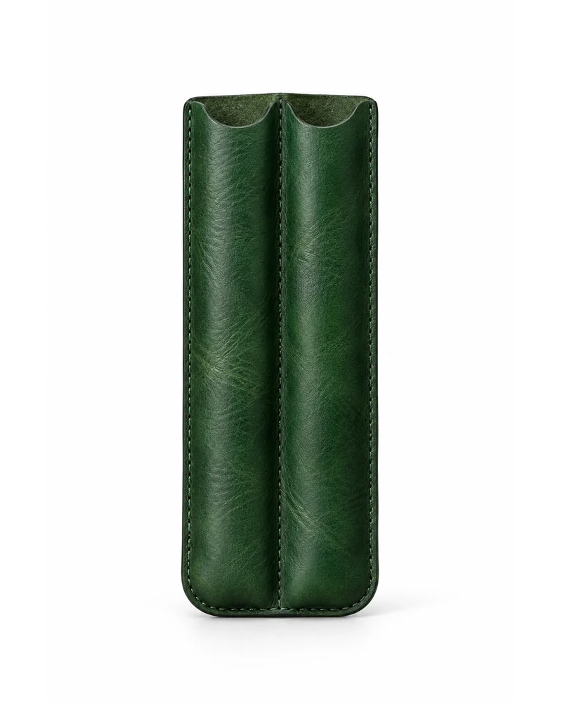 Forest Green Double Pen Sleeve Leather Accessory