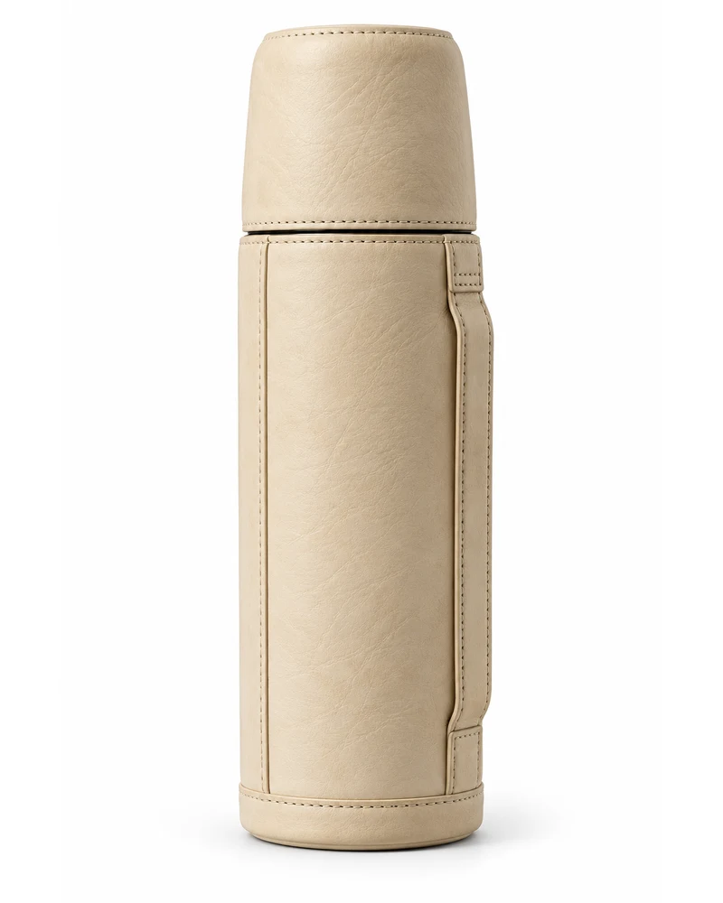 Ivory Thermos Wrap Leather Accessory