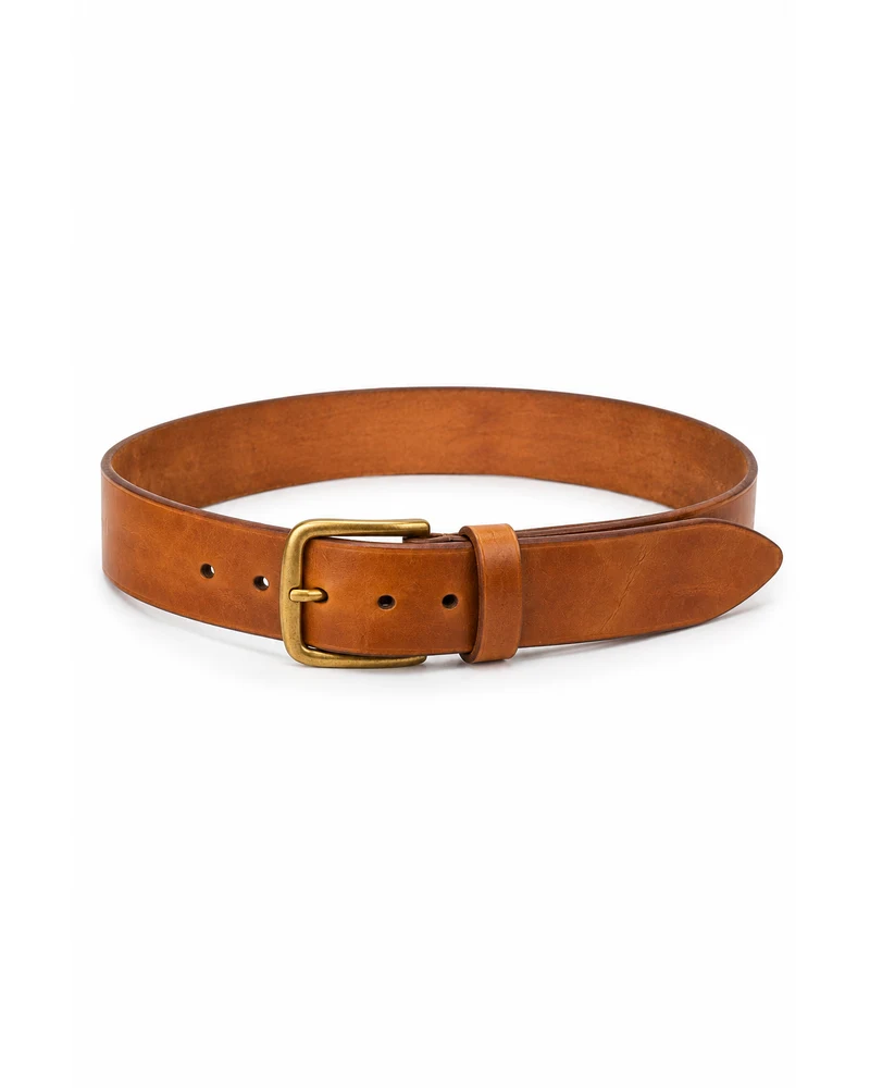 Caramel Tapered Harness Leather Belt