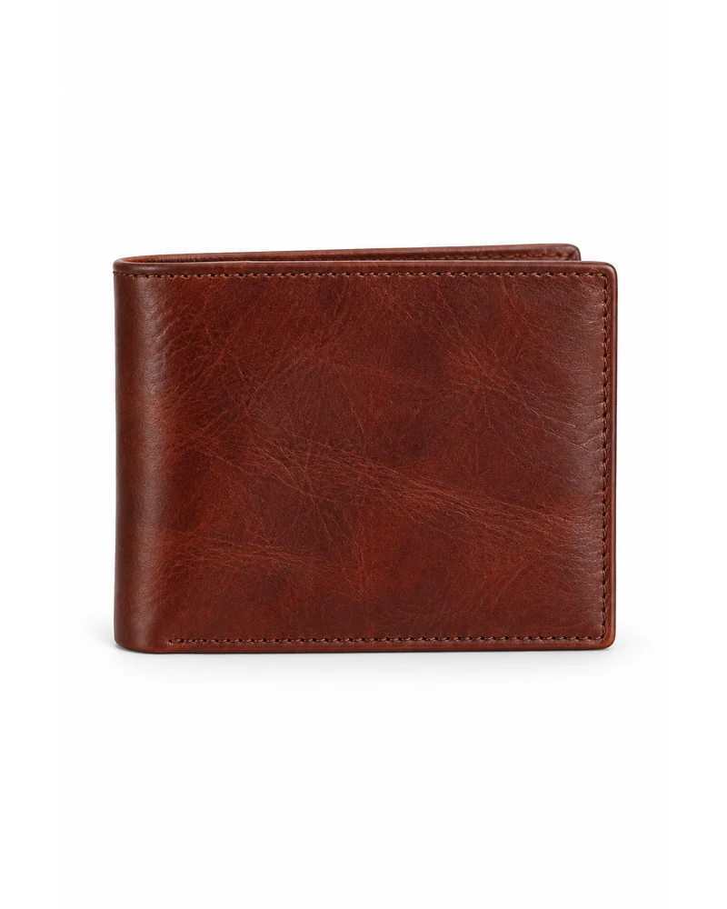 Mahogany L-Fold Card Men Leather Wallet