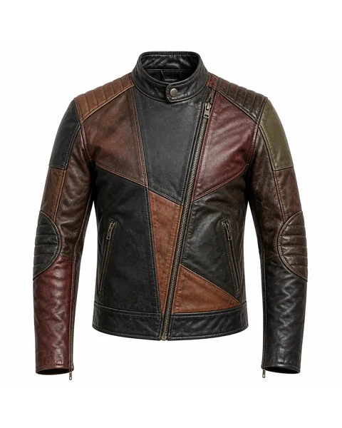 Men鈥檚 Reclaimed-Panel Motorcycle Jacket