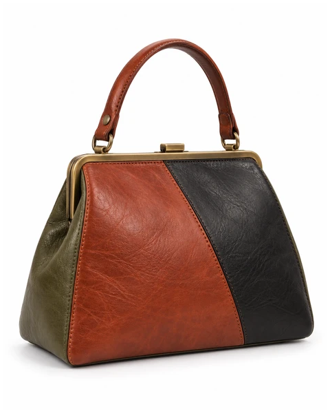 Leather Bags — Design concept 12, 4 large reclaimed leather panels