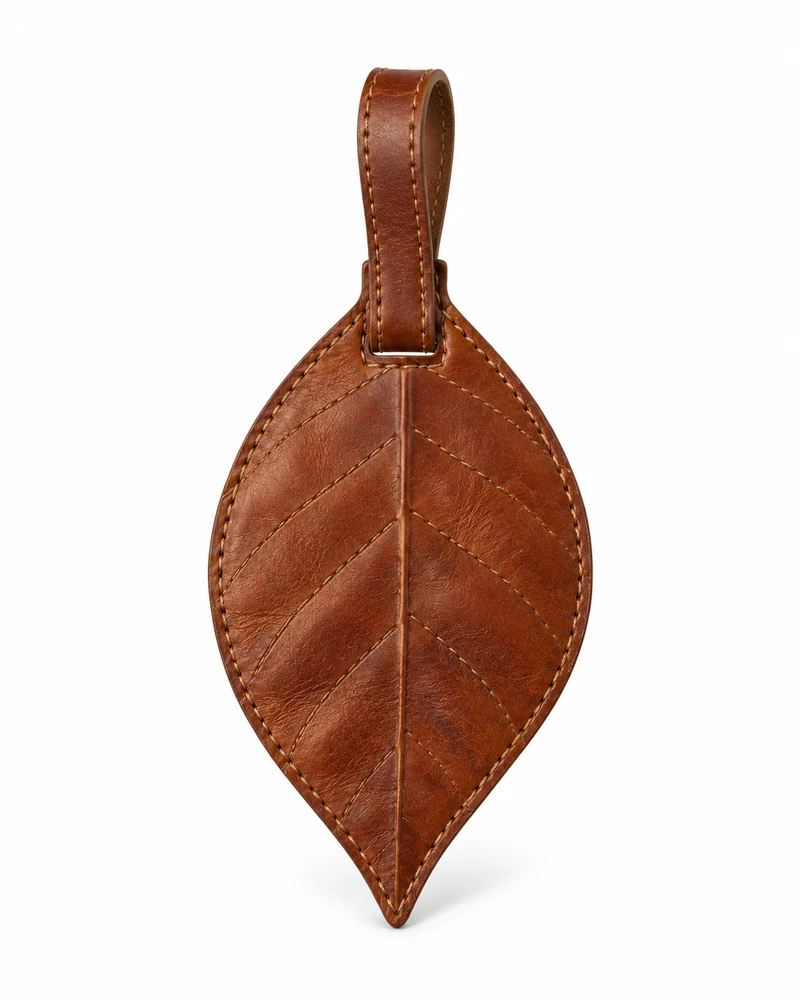 Chestnut Leaf Leather Bag Tag