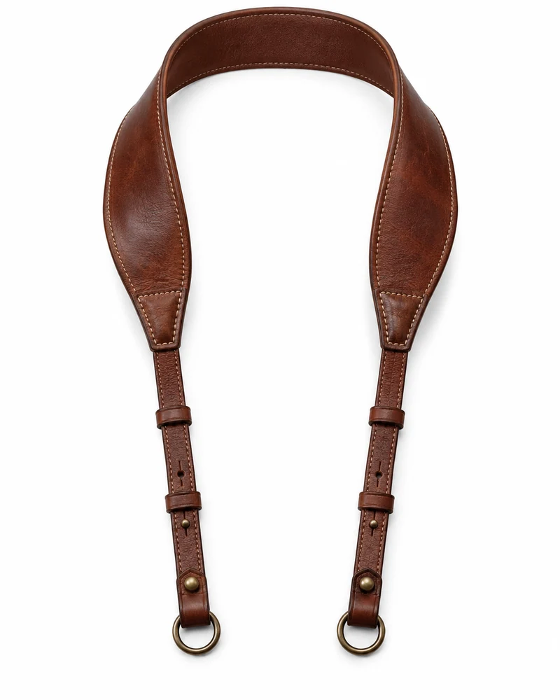 Mahogany Leather Camera Neck Strap