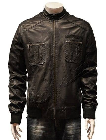 Dark Brown Chest-Pocket Men Leather Jacket