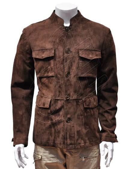 Brown Four-Pocket Men Leather Jacket