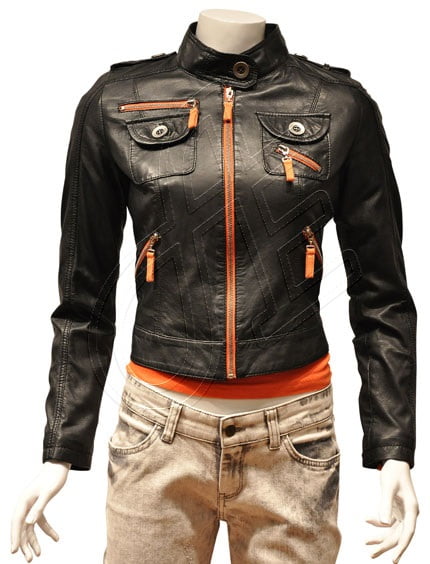Women Leather Jacket - F - 21