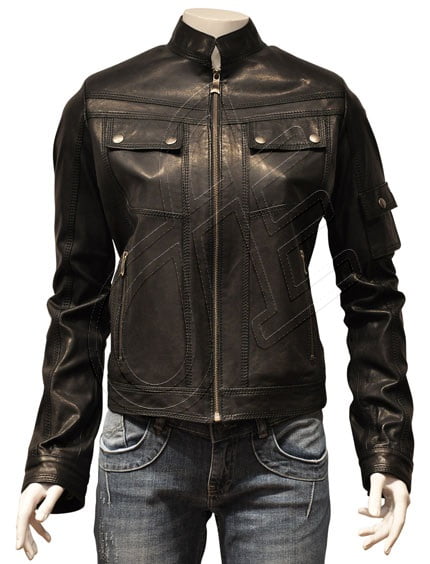 Women Leather Jacket - F - 38