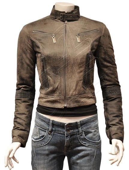 Women Leather Jacket - F - 39