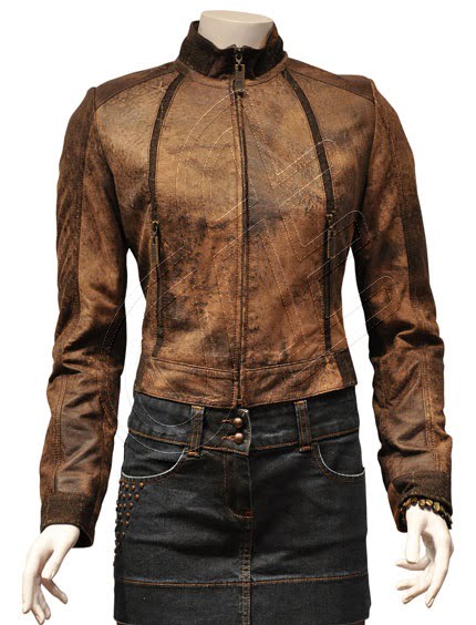 Women Leather Jacket - F - 42