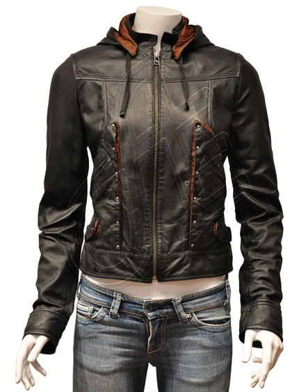 Women Leather Jacket - F - 44