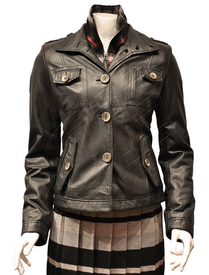 Women Leather Jacket - F - 55