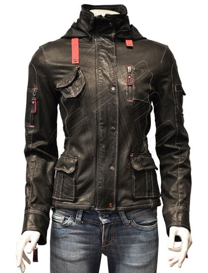 Women Leather Jacket - F - 56