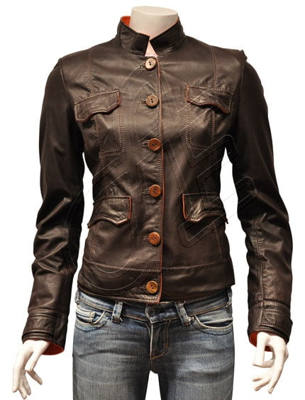 Women Leather Jacket - F - 59