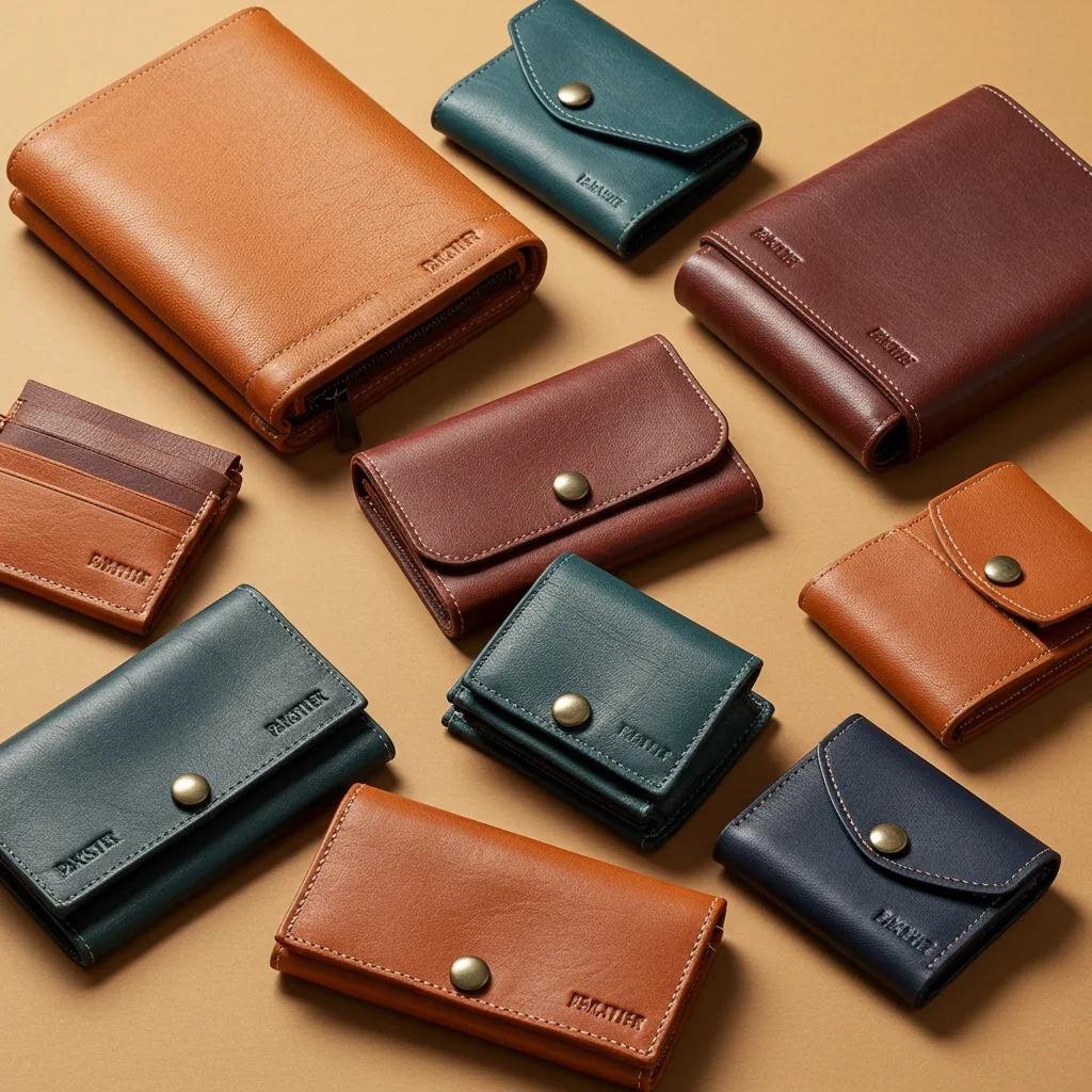 Range of vegetable‑tanned products: wallets, bags, and jackets