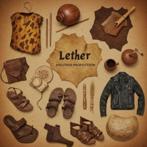 Evolution of leather production showcasing historical and modern leather goods