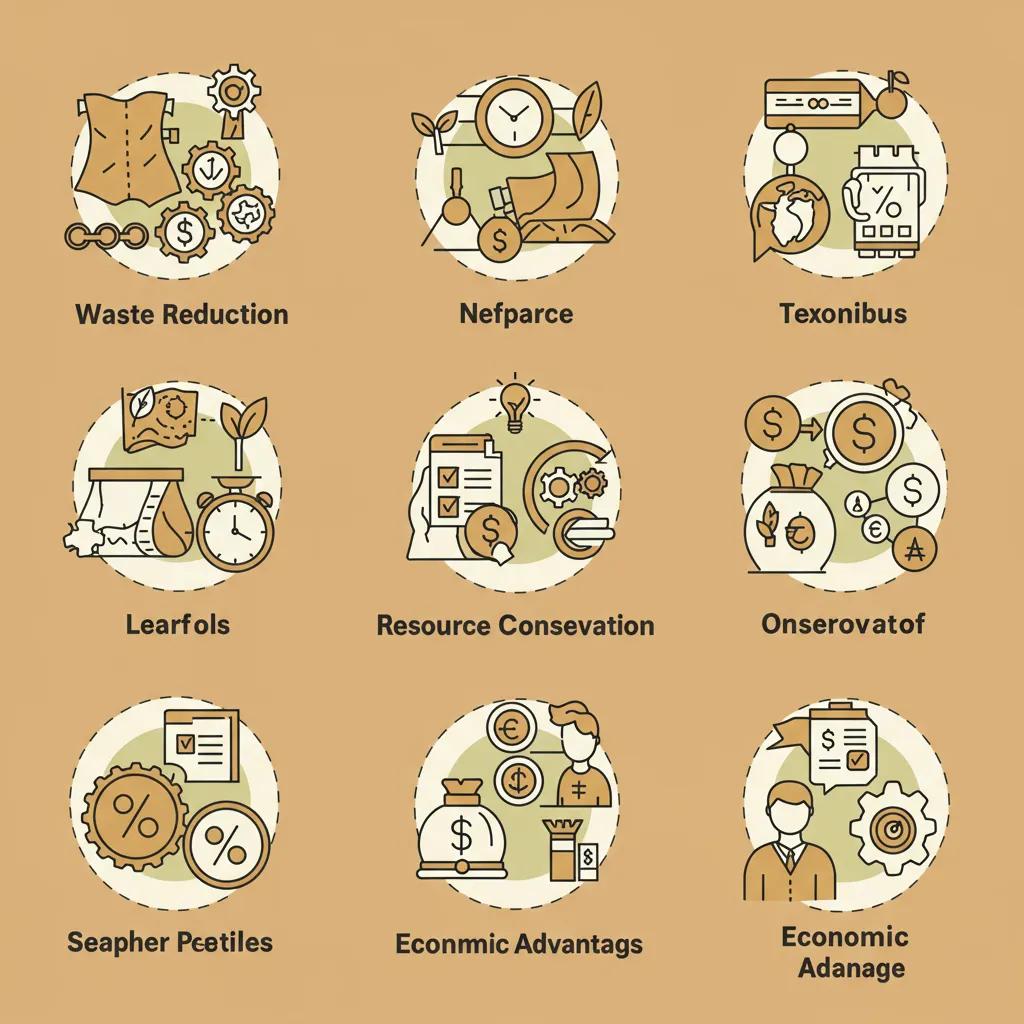 Graphic showing waste reduction and resource savings from sustainable leather practices