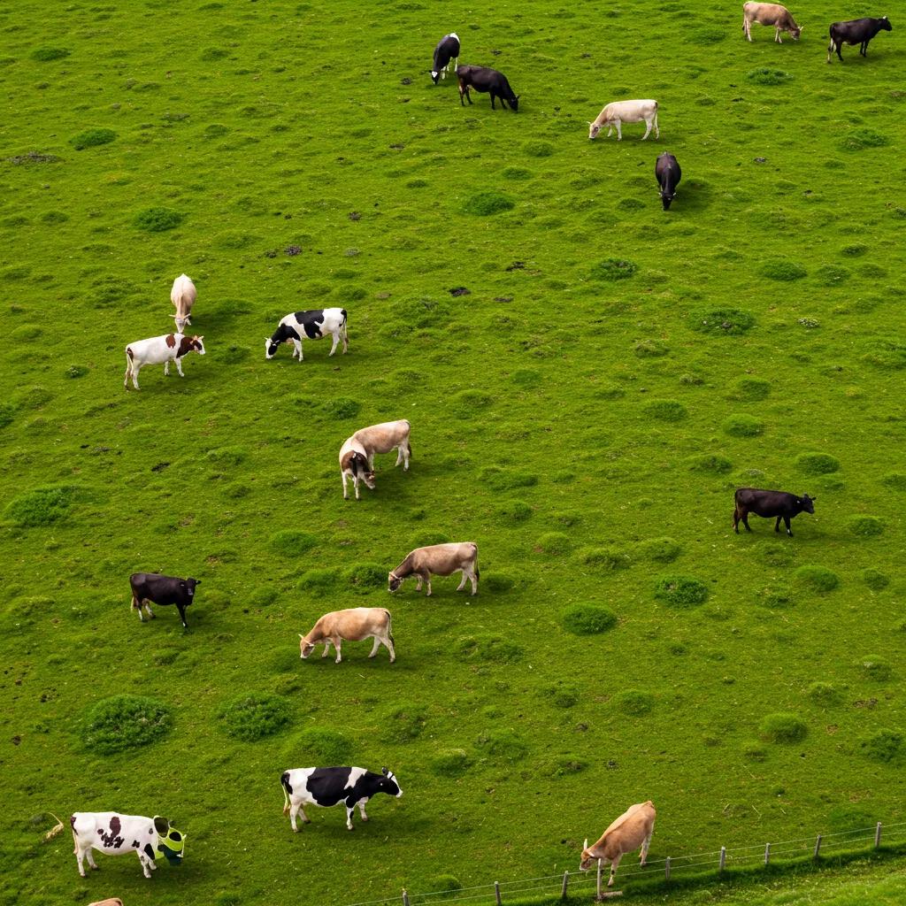Pasture-raised livestock under humane management, illustrating animal welfare in sourcing